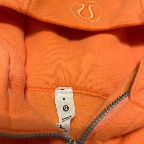lululemon athletica women’s Orange Hoodie Jacket - Picture 2 of 3
